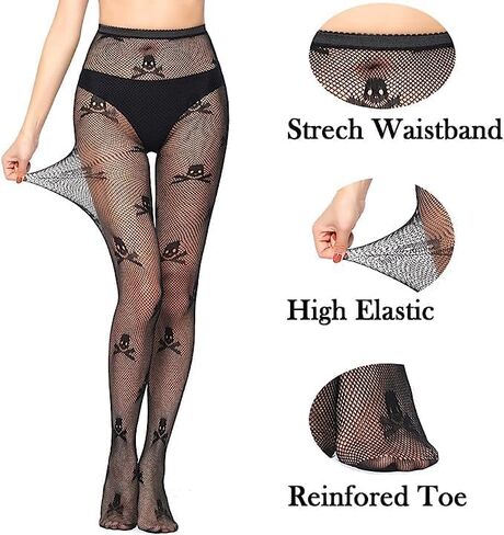 Fishnet Leggings With Garter Belt Sexy Black Striped Tights High Waist Fishnets Thigh High Stockings For Women in Kuwait