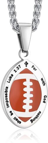 الكتاب المقدس الآية كرة القدم كرة السلة البيسبول كرة القدم قلادة للرجال النساء 𝐁𝐨𝐲𝐬 𝐆𝐢𝐫𝐥𝐬، الكتاب المقدس ملهمة الصلاة الكرة قلادة سلاسل الإيمان الديني الهدايا المسيحية بارد الرياضة مروحة المجوهرات in Kuwait