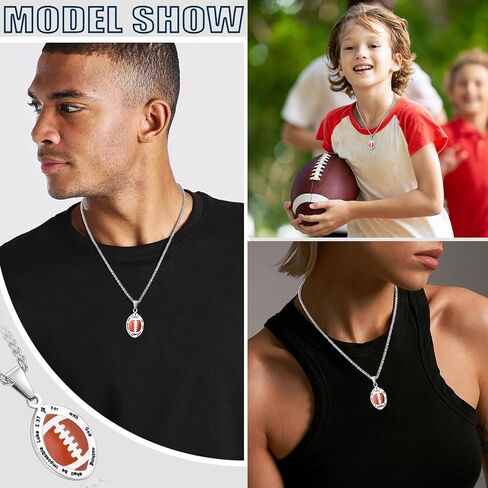 الكتاب المقدس الآية كرة القدم كرة السلة البيسبول كرة القدم قلادة للرجال النساء 𝐁𝐨𝐲𝐬 𝐆𝐢𝐫𝐥𝐬، الكتاب المقدس ملهمة الصلاة الكرة قلادة سلاسل الإيمان الديني الهدايا المسيحية بارد الرياضة مروحة المجوهرات in Kuwait