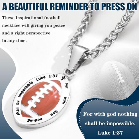 الكتاب المقدس الآية كرة القدم كرة السلة البيسبول كرة القدم قلادة للرجال النساء 𝐁𝐨𝐲𝐬 𝐆𝐢𝐫𝐥𝐬، الكتاب المقدس ملهمة الصلاة الكرة قلادة سلاسل الإيمان الديني الهدايا المسيحية بارد الرياضة مروحة المجوهرات in Kuwait