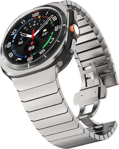 نطاقات معدنية واسعة 24 مم متوافقة مع Samsung Galaxy Watch نطاقات فائقة 47 مم للنساء للرجال ، والفولاذ المقاوم للصدأ رابط القابل للطي لا يوجد حزام الفجوة لجالاكسي ووتش 7 Ultra (47 ملم ، التيتانيوم) in Kuwait