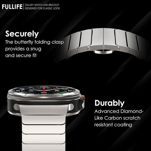 نطاقات معدنية واسعة 24 مم متوافقة مع Samsung Galaxy Watch نطاقات فائقة 47 مم للنساء للرجال ، والفولاذ المقاوم للصدأ رابط القابل للطي لا يوجد حزام الفجوة لجالاكسي ووتش 7 Ultra (47 ملم ، التيتانيوم) in Kuwait