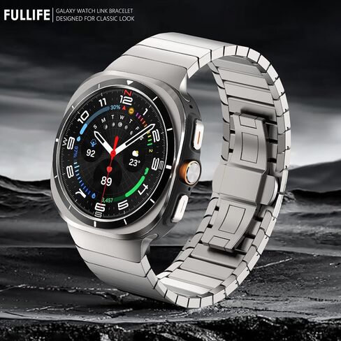 نطاقات معدنية واسعة 24 مم متوافقة مع Samsung Galaxy Watch نطاقات فائقة 47 مم للنساء للرجال ، والفولاذ المقاوم للصدأ رابط القابل للطي لا يوجد حزام الفجوة لجالاكسي ووتش 7 Ultra (47 ملم ، التيتانيوم) in Kuwait