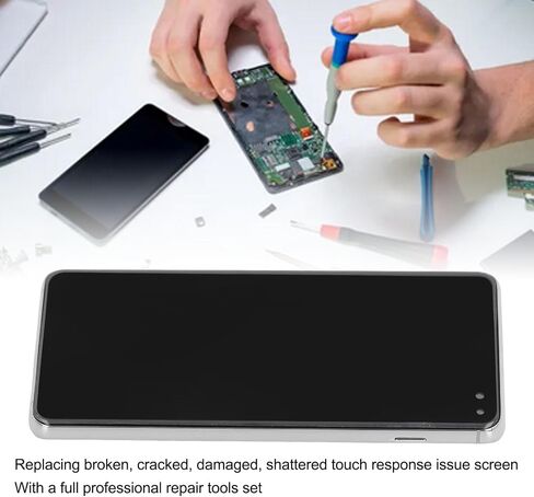 for Galaxy S10 Plus TFT Screen Replacement with Frame, Touch Display Digitizer Assembly Repair Parts, Full Repair Tools Included,No Fingerprint Unlock Function (Silver), Generic8bopgxqv9g-12 in Kuwait