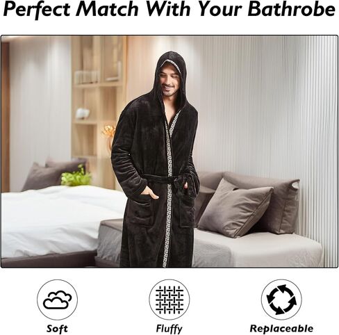 FashGudim Mens Robe Belt Replacement Plush Bathrobe Tie Waist Belt 86 inch x 1.6 inch in Kuwait