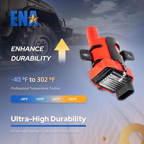 ENA 8 حزمة D585 ملفات الإشعال الحمراء وأسلاك توصيل الإشعال 748UU متوافقة مع تشيفي سيلفرادو جي إم سي كاديلاك شيفروليه LS1 LS3 4.8L 5.3L 5.7L 6.0L V6 V8 C1251 UF262 12622553 12656210، مستديرة in Saudi Arabia