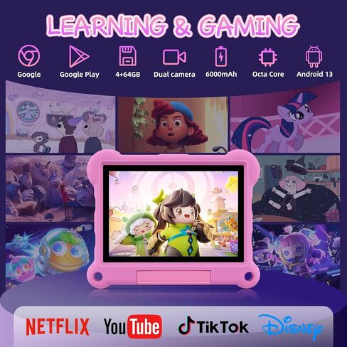 ADREAMER Kids Tablet 10 inch Android 13 Toddler Tablet Octa Core 64GB+128GB, Cellular+WiFi+GPS, with Parental Control, Pre-intalled iWaWa, EVA Case, 10-hr Battery, HD Display. in Saudi Arabia