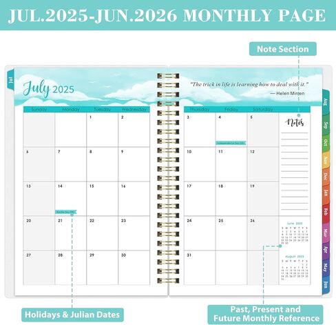 2025 Planner - 2025 Planner Daily Weekly Monthly, Jan 2025 to Dec 2025, 6.4'' x 8.5'', Calendar 2025 Planner with Transparent PP Cover, Green Ink Pages, Colorful Monthly Tabs, Back Pocket in Kuwait