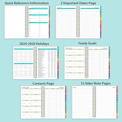 2025 Planner - 2025 Planner Daily Weekly Monthly, Jan 2025 to Dec 2025, 6.4'' x 8.5'', Calendar 2025 Planner with Transparent PP Cover, Green Ink Pages, Colorful Monthly Tabs, Back Pocket in Kuwait