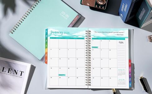 2025 Planner - 2025 Planner Daily Weekly Monthly, Jan 2025 to Dec 2025, 6.4'' x 8.5'', Calendar 2025 Planner with Transparent PP Cover, Green Ink Pages, Colorful Monthly Tabs, Back Pocket in Kuwait