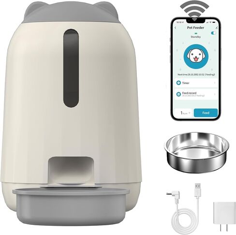 Smart Automatic Cat feeders(2.4G WiFi) and External Camera(2.4/5G WiFi), WiFi Pet Feeder with APP, 1080P HD Video with Enhanced IR Night Vision,Blue-Tooth Link Assist Function&Cloud Storage in Saudi Arabia