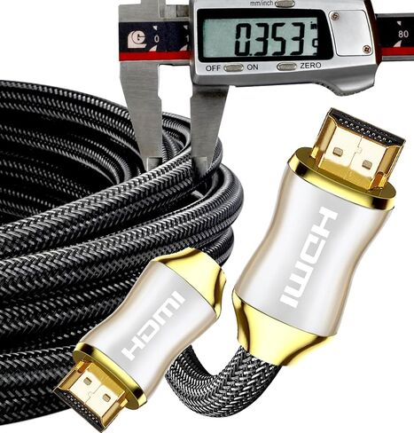 4K HDMI Cable 3ft ، HDMI HDMI Cable Cable Nylon & Gold Connector Zn Shell (Gun Black) -4K@60Hz DTS: X ، HDCP 2.2 & 2.3 ، HDR 10 متوافق مع ROKU TV/PS5/HDTV/Blu -ray in Saudi Arabia