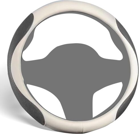ALEMODR Premium Black Leather Steering Wheel Cover Universal 15 inch,Stylish Protection for Your Wheel in Kuwait