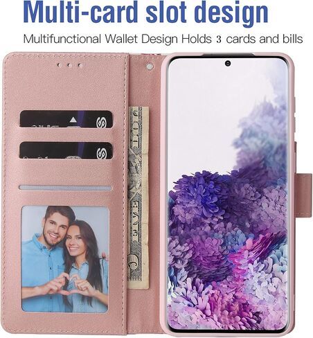 Asuwish Compatible with Samsung Galaxy S21 Plus Glaxay S21+ 5G Wallet Case and Tempered Glass Screen Protector Flip Card Holder Stand Cell Phone Cases for Gaxaly S21+5G S21plus 21S + S 21 21+ G5 Pink in Saudi Arabia