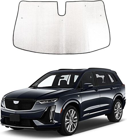 Windshield Sun Shade for 2017-2023 Cadillac XT5, Front Window Sun Visor Protector, Foldable Car Reflective Blocker UV Rays and Heat (for Cadillac XT5) in Kuwait