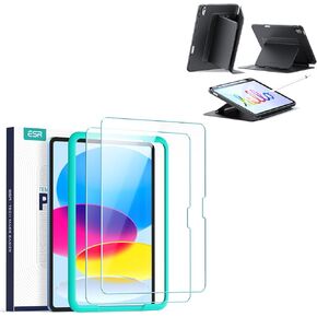ESR 2 Pack Screen Protector for iPad 11th/10th Generation A16 (11/10.9 Inch, 2025/2022) + iPad (A16) 11th/10th Gen Case (2025/2022), Vertical Stand Cover