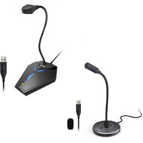 CMTECK USB Computer Microphone, Plug &Play Desktop Omnidirectional Condenser PC Laptop Mic, Mute Button with LED Indicator, Compatible with Windows/Mac, Ideal for YouTube, Skype, Recording, Games