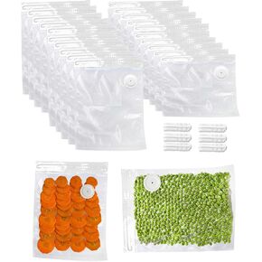 حقائب الفيديو Sous 26pcs ، أكياس سدادات الفراغ المجانية BPA ، وأكياس تخزين الطعام القابلة لإعادة الاستخدام مع صمام هواء للطبخ/التدفئة الفريزر/الميكروويف - 20 ٪