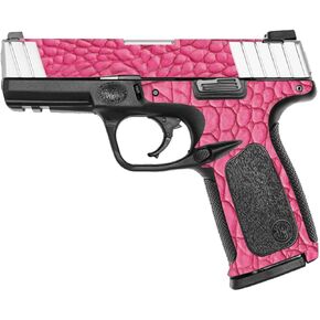 MightySkins Skin Compatible with Smith & Wesson SD VE Series - Pink Gator Skin | Protective, Durable, and Unique Vinyl Decal wrap Cover | Easy to Apply and Change Styles | Made in The USA