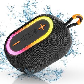 Portable Bluetooth Speaker, Waterproof and Dustproof 360° Stereo Sound Mini Wireless Speaker, 24H Playtime, TWS Pairing, RGB Lights, Ultra-Portable Speakers for Outdoor Camping Hiking Travel