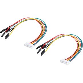 MECCANIXITY XH Female to Female 8Pin Breadboard Jumper Wire 2.54mm Pitch Ribbon Cable 20cm Long Electronics Breadboard Ribbon Cables for Breadboard Electronic Projects Pack of 2