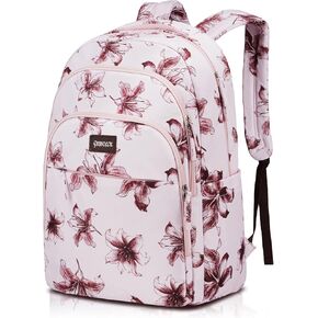 Travel Backpack for Women, Pink TSA Flight Approved Carry on Backpack Personal Item Bag with Pad Laptop compartment & USB Charging Hole, Lightweight Sturdy 17.3inch Laptop Backpack Daypack