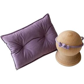 Baby Photography Prop Pillows Set, Newborn Photography Props Posing Pillow and Headband, Infant Baby Boys Girls Photo Shoot Bedding Accessories