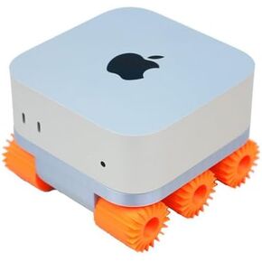 Stand for Mac Mini M4 Docking Station, with Heat Dissipation and Height-Boosting Base (Mars Rover Design)(Orange)