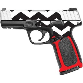 MightySkins Skin Compatible with Smith & Wesson SD VE Series - Red Chevron | Protective, Durable, and Unique Vinyl Decal wrap Cover | Easy to Apply, Remove, and Change Styles | Made in The USA