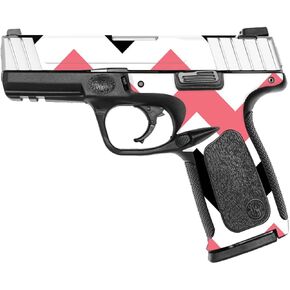 MightySkins Skin Compatible with Smith & Wesson SD VE Series - Black Pink Chevron | Protective, Durable, and Unique Vinyl Decal wrap Cover | Easy to Apply, Remove, and Change Styles | Made in The USA