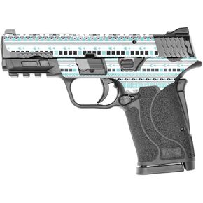 MightySkins Skin Compatible with Smith & Wesson M&P 9mm Shield EZ M2.0 - Turquoise Tribal | Protective, Durable, and Unique Vinyl Decal wrap Cover | Easy to Apply | Made in The USA