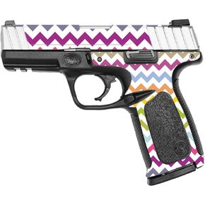 MightySkins Skin Compatible with Smith & Wesson SD VE Series - Rainbow Chevron | Protective, Durable, and Unique Vinyl Decal wrap Cover | Easy to Apply, Remove, and Change Styles | Made in The USA