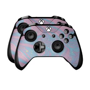 Glossy Glitter Skin Compatible with Microsoft Xbox One Controller (2 Pack) - Cotton Candy Swirl - Premium 3M Vinyl Protective Wrap Decal Cover - Easy to Apply | Crafted in The USA by MightySkins