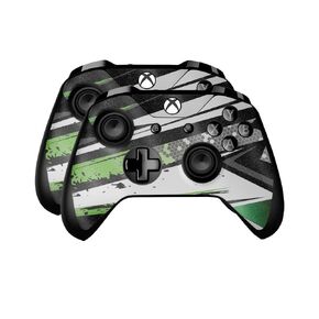 Skin Compatible with Microsoft Xbox One Controller (2 Pack) - Polygon Grunge - Premium 3M Vinyl Protective Wrap Decal Cover - Easy to Apply | Crafted in The USA by MightySkins