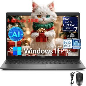 Dell Latitude 3550 15 Laptop, 15.6" FHD Computer, Intel 12-Core Ultra 7 155U (Beat i7-1355U), 64GB DDR5 RAM, 2TB PCIe SSD, WiFi 6, USB 4, HDMI, Backlit Keyboard, Fingerprint Reader, Windows 11 Pro