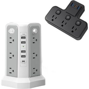 Multi Plug Outlet Extender Surge Protector Power Strip with USB C Port(PD20W), PASSUS Power Strips Surge Protection for Home Office DormRoom