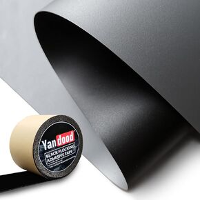 Projector Screen Material and Felt Tape, 69x118 inch Fabric for DIY Max 130 inch 16:9 Black Backing 4K Ultra HD Front Projection Screen (Grey)