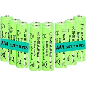 10 Packs 1.2v AAA 900mAh Ni-MH Rechargeable Batteries for Solar Lights Solar Lamp(Triple A Size)