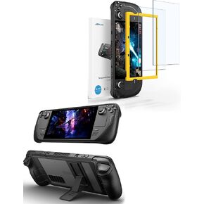 JSAUX PC0105 Steam Deck Case with Adjustable Angle Stand + 2-Pack Steam Deck Screen Protector