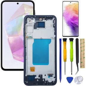 Galaxy A34 LCD Screen Replacement LCD Display Touch Digitizer Assembly for Samsung Galaxy A34 5G SM-A346E, SM-A346B, SM-A346B/DS, SM-A346B/DSN LCD Display with Frame(lncell Screen) +Tools