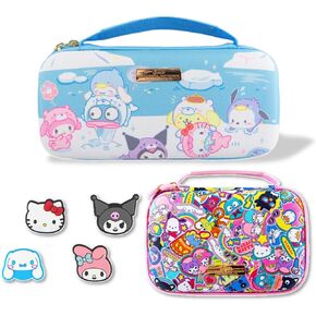 Sonix x Sanrio Nintendo Switch Thumb Grips (Hello Kitty & Friends Ice Friends) + Carrying Case (Hello Kitty and Friends) + GameCard Case (Hello Kitty & Friends Stickers)