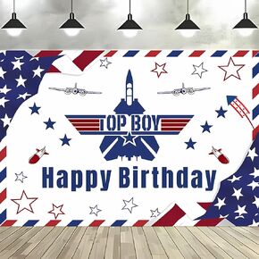 Pilot Boy Birthday Party Backdrop Photography Background Aircraft Flag Blue Red Stripes Independence Day Background Children Cake Table Prop 7X5 ft