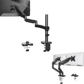 Dual Monitor Stand fits up to 32 inch+MOUNTUP Single Monitor Desk Mount