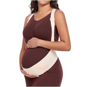 Belly Bands For Pregnant Women Maternity Belt Pregnancy Belly Support Band Adjustable Pregnancy Belt with Back Brace Straps (Gray, Medium)