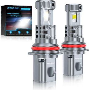 ROYLUX 9007 HB5 Fog Light Bulb, 24000LM 600% High Brightness 6000K Cool White for Powersports ATV/UTV, Pack of 2