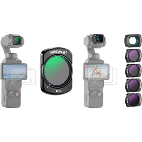 NEEWER Magnetic CPL Filter and ND/PL Filter Set Compatible with DJI Osmo Pocket 3 Creator Combo Accessories, 0.75X Wide Angle Lens, ND8/PL ND16/PL ND32/PL ND64/PL Polarized ND Filter Kit