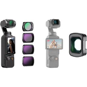NEEWER HD CPL ND16 ND64 ND256 Filter Kit and 0.75X Wide Angle Lens Compatible with DJI Osmo Pocket 3 Creator Combo