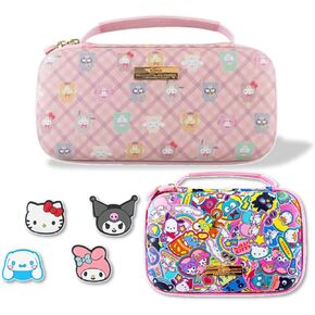 Sonix x Sanrio Nintendo Switch Thumb Grips (Hello Kitty & Friends) + Carrying Case (Hello Kitty and Friends Latte Bears) + GameCard Case (Hello Kitty & Friends Stickers)