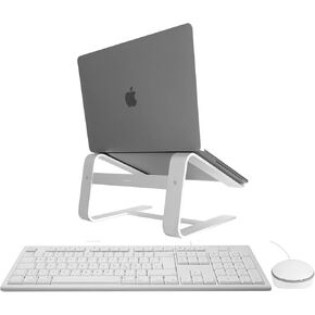 Macally USB Wired Keyboard & Mouse Combo and an Ergonomic Laptop Stand, Help Your Back, Improve Your Posture