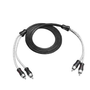 RECOIL PCI23 Premium 100% Oxygen Free Copper 3ft 2-Channel RCA Audio Interconnects Cable, Double Shielded with Noise Reduction